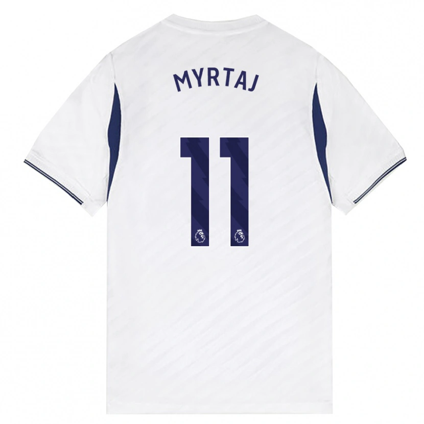 Danxen Niño Camiseta Leon Myrtaj #11 Blanco Rojo Púrpura 1ª Equipación 2026/27 La Camisa