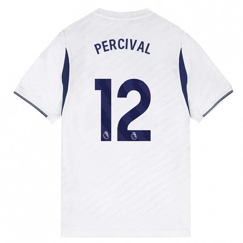 Danxen Niño Camiseta Ria Percival #12 Blanco Rojo Púrpura 1ª Equipación 2026/27 La Camisa