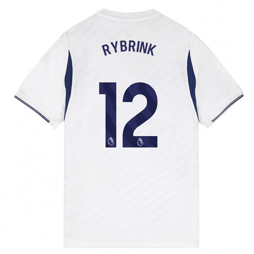 Danxen Niño Camiseta Josefine Rybrink #12 Blanco Rojo Púrpura 1ª Equipación 2026/27 La Camisa