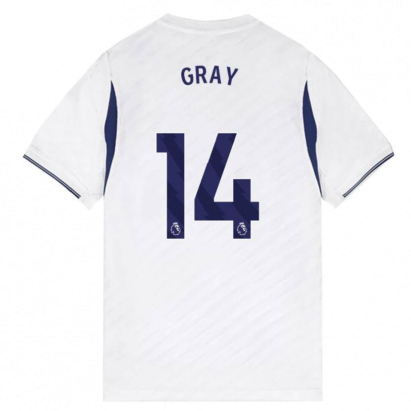 Danxen Niño Camiseta Archie Gray #14 Blanco Rojo Púrpura 1ª Equipación 2026/27 La Camisa