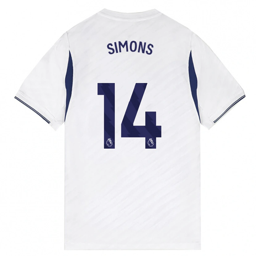 Danxen Niño Camiseta Zach Simons #14 Blanco Rojo Púrpura 1ª Equipación 2026/27 La Camisa