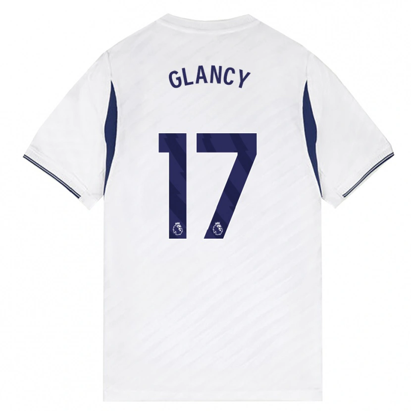 Danxen Niño Camiseta Conall Glancy #17 Blanco Rojo Púrpura 1ª Equipación 2026/27 La Camisa