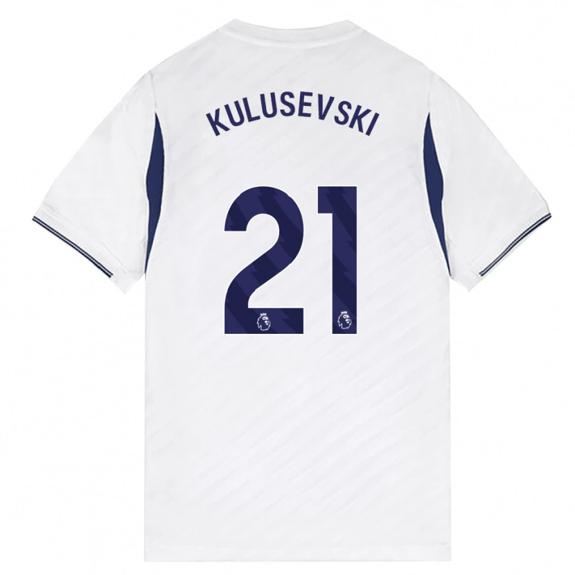 Danxen Niño Camiseta Dejan Kulusevski #21 Blanco Rojo Púrpura 1ª Equipación 2026/27 La Camisa