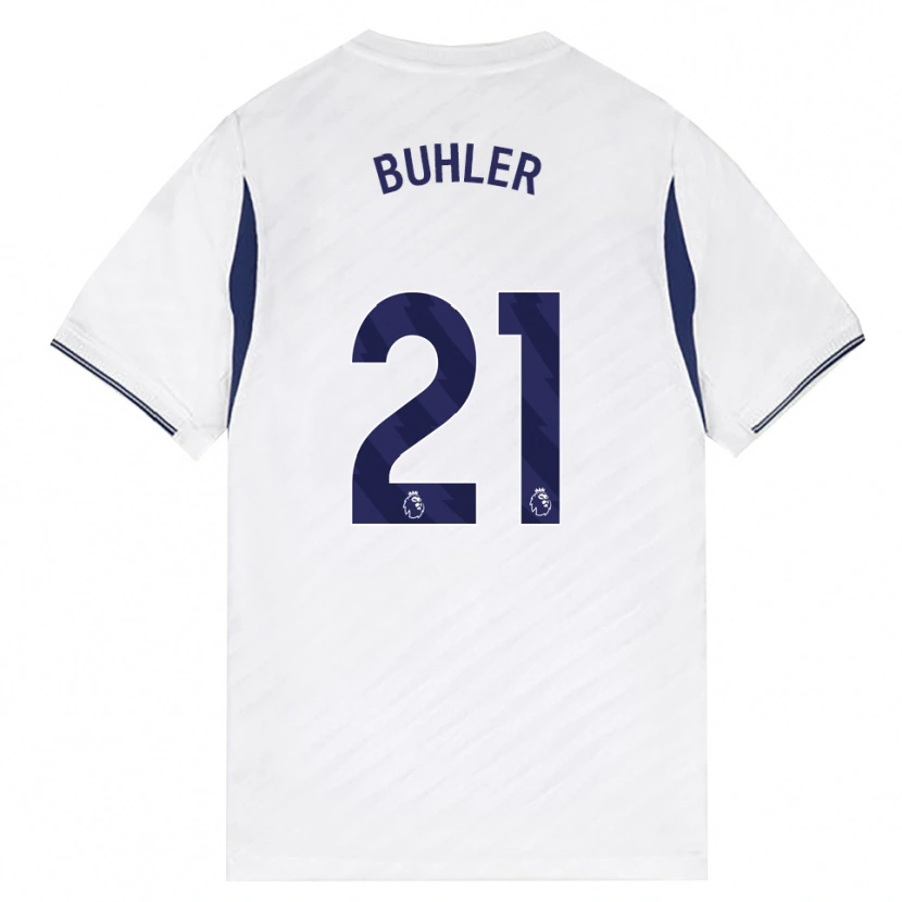 Danxen Niño Camiseta Luana Bühler #21 Blanco Rojo Púrpura 1ª Equipación 2026/27 La Camisa