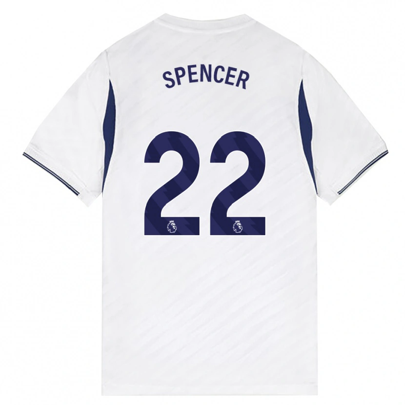 Danxen Niño Camiseta Rebecca Spencer #22 Blanco Rojo Púrpura 1ª Equipación 2026/27 La Camisa