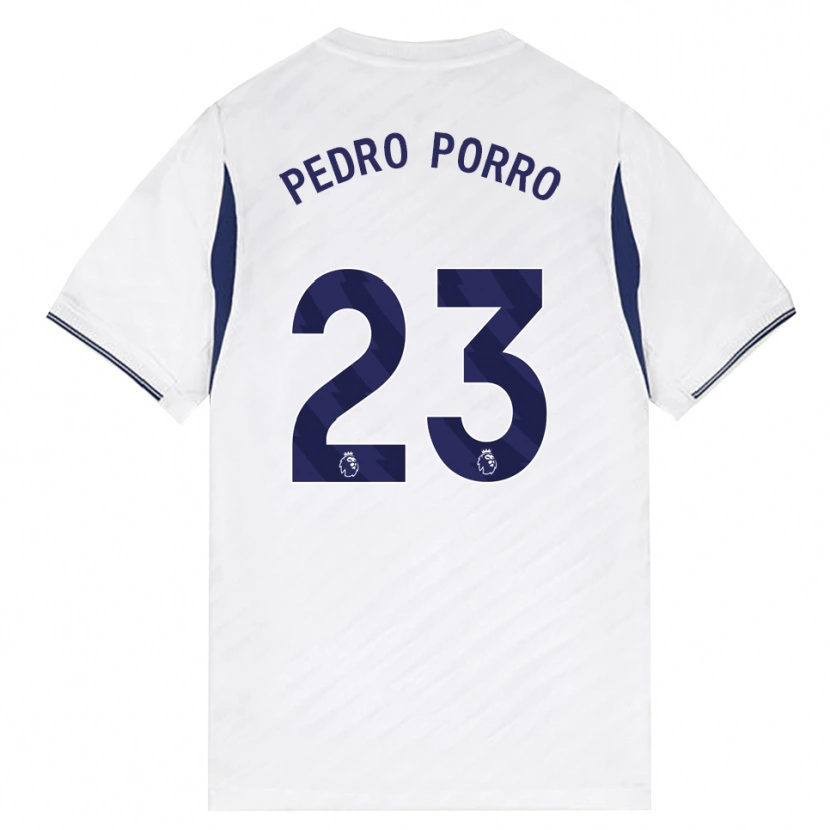 Danxen Niño Camiseta Pedro Porro #23 Blanco Rojo Púrpura 1ª Equipación 2026/27 La Camisa