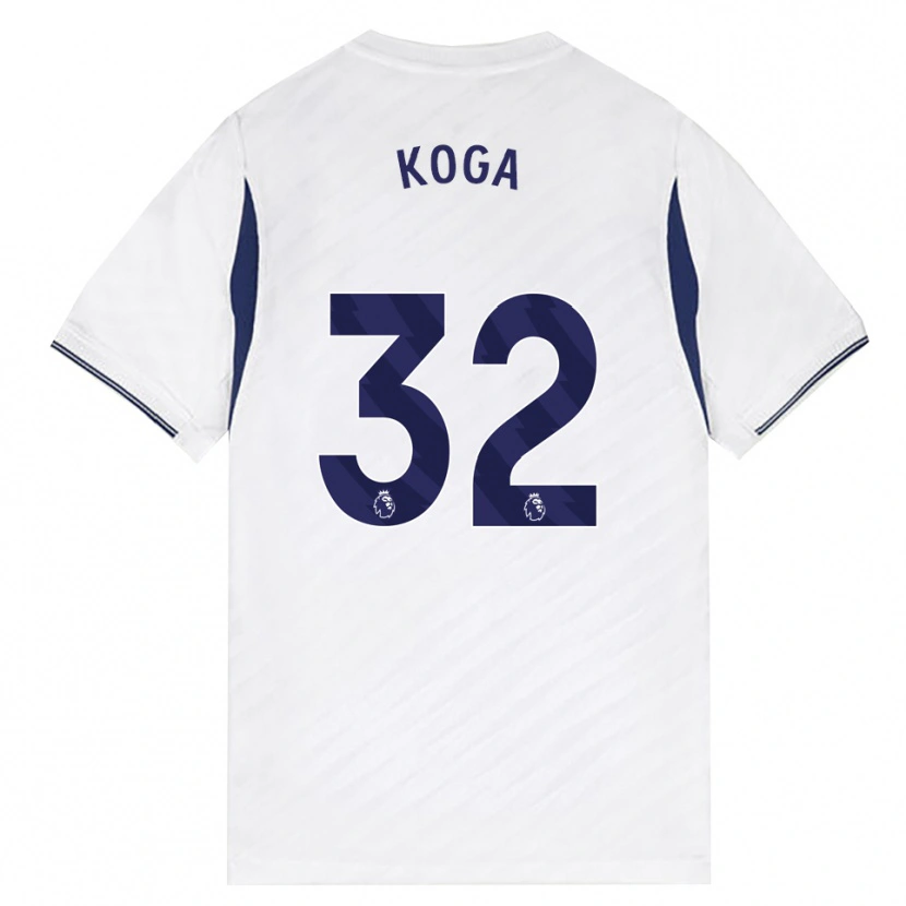 Danxen Niño Camiseta Tōko Koga #32 Blanco Rojo Púrpura 1ª Equipación 2026/27 La Camisa