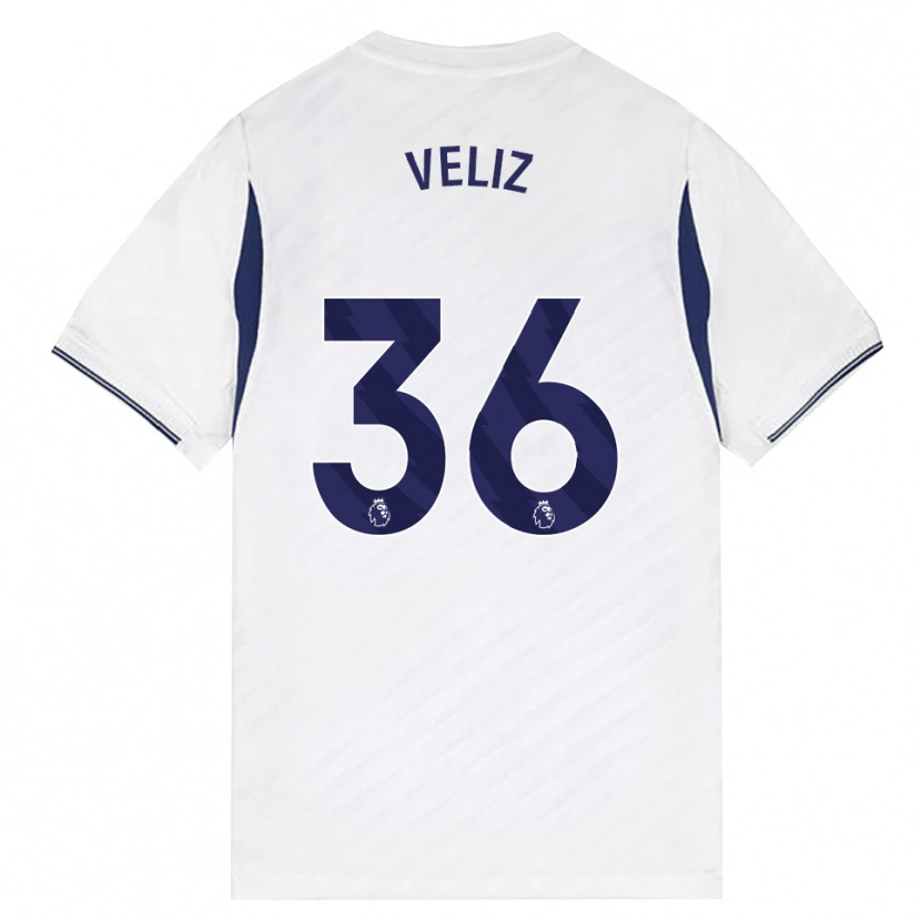 Danxen Niño Camiseta Alejo Véliz #36 Blanco Rojo Púrpura 1ª Equipación 2026/27 La Camisa