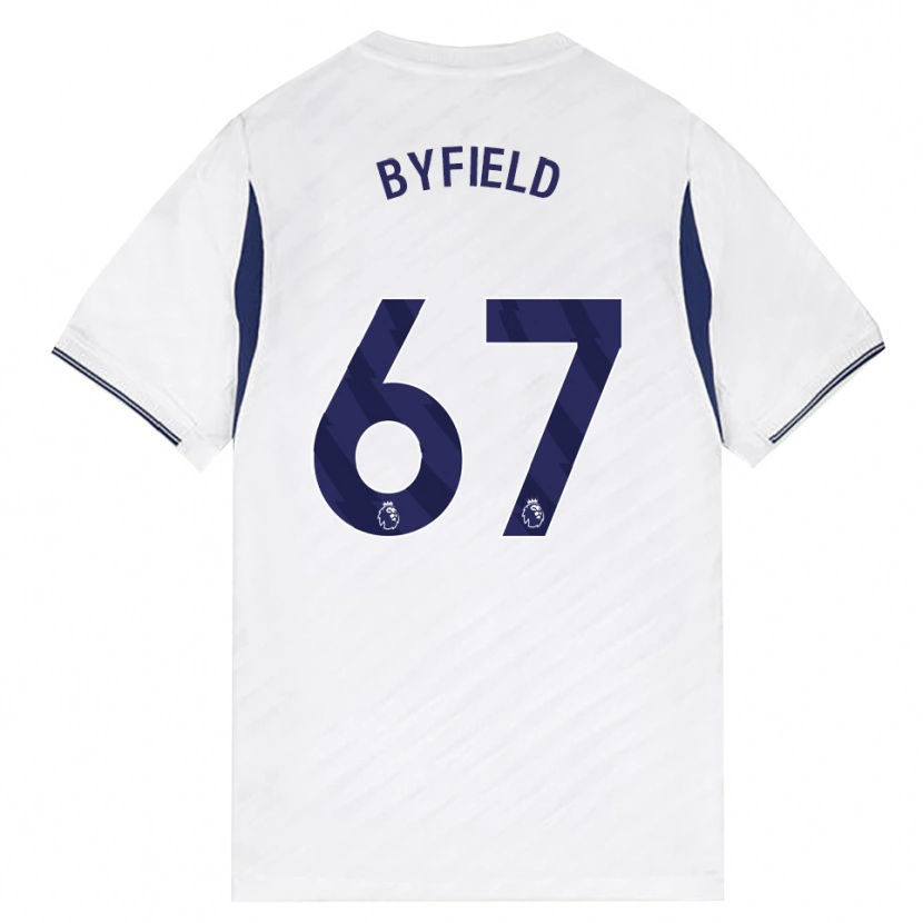 Danxen Niño Camiseta Jun'ai Byfield #67 Blanco Rojo Púrpura 1ª Equipación 2026/27 La Camisa