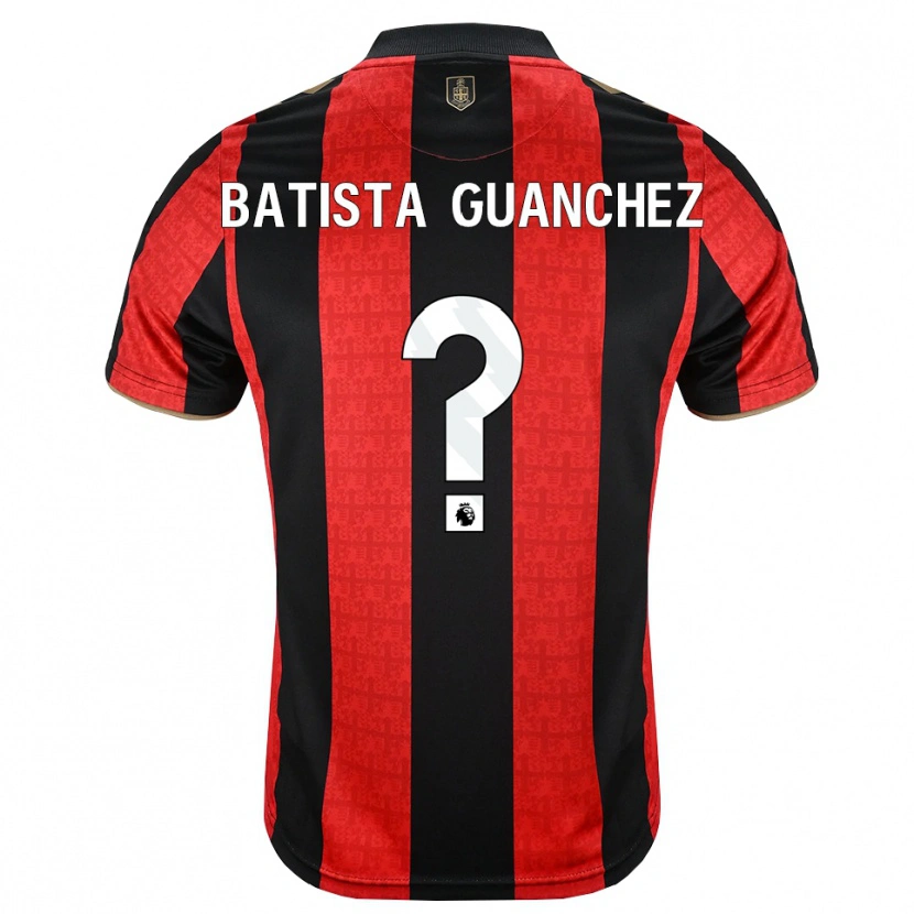 Danxen Niño Camiseta Aidan Batista Guanchez #0 Goldenrod Rojo Negro 1ª Equipación 2026/27 La Camisa