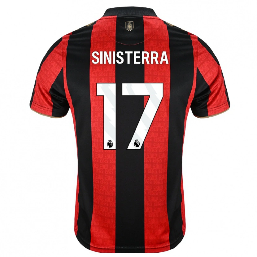 Danxen Niño Camiseta Luis Sinisterra #17 Goldenrod Rojo Negro 1ª Equipación 2026/27 La Camisa
