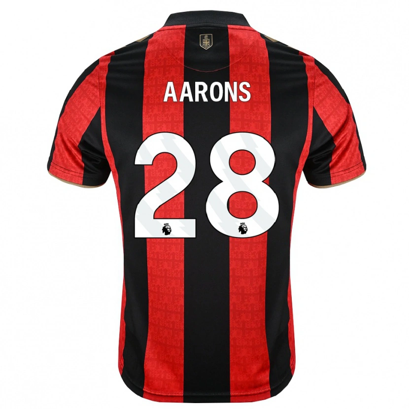 Danxen Niño Camiseta Max Aarons #28 Goldenrod Rojo Negro 1ª Equipación 2026/27 La Camisa