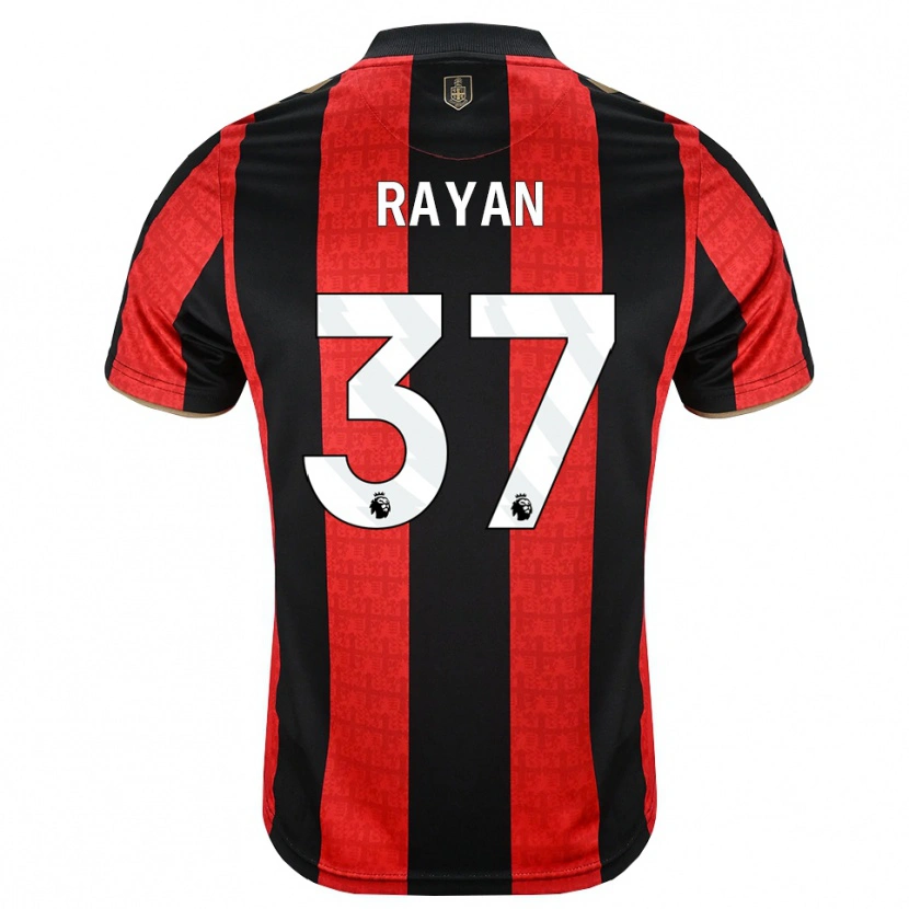 Danxen Niño Camiseta Rayan Vitor Simplício Rocha #37 Goldenrod Rojo Negro 1ª Equipación 2026/27 La Camisa