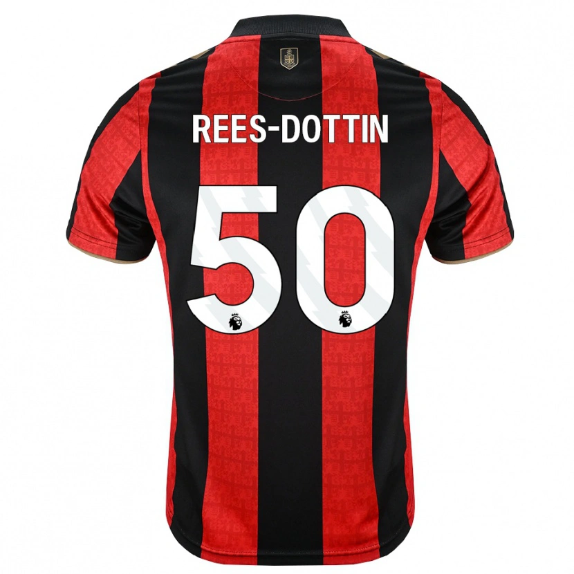 Danxen Niño Camiseta Remy Rees-Dottin #50 Goldenrod Rojo Negro 1ª Equipación 2026/27 La Camisa
