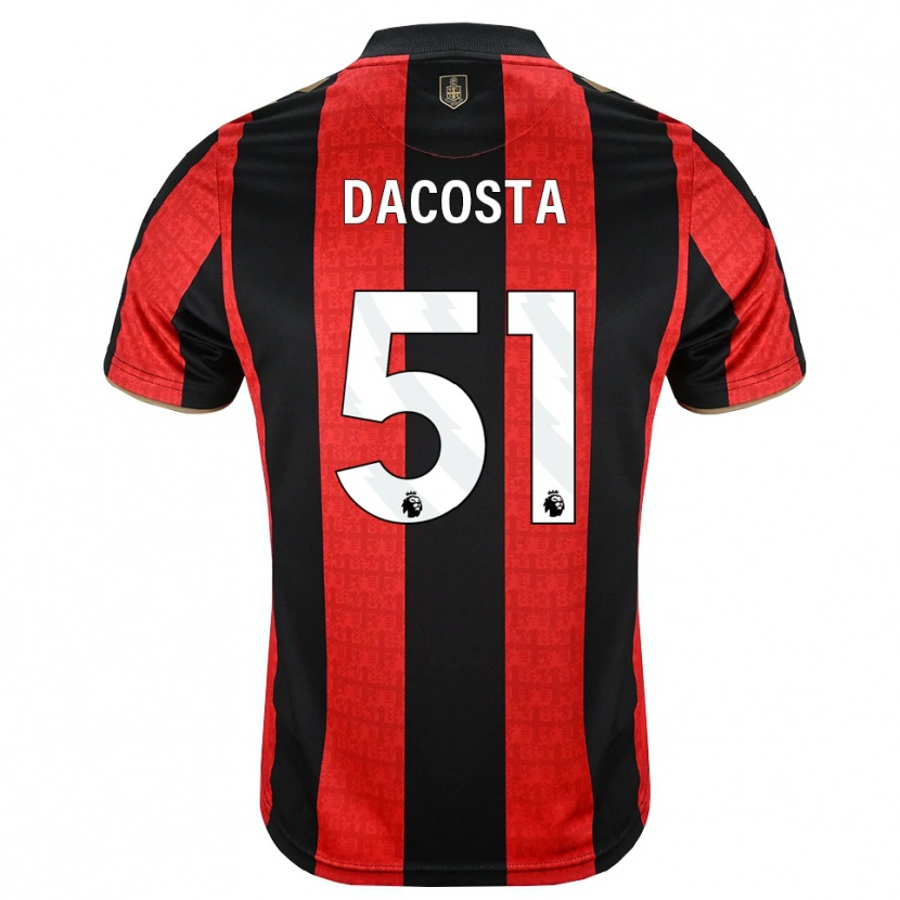 Danxen Niño Camiseta Malcom Dacosta González #51 Goldenrod Rojo Negro 1ª Equipación 2026/27 La Camisa