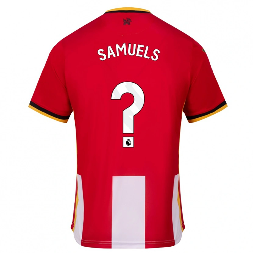 Danxen Niño Camiseta Kerron Samuels #0 Amarillo Negro Rojo 1ª Equipación 2026/27 La Camisa