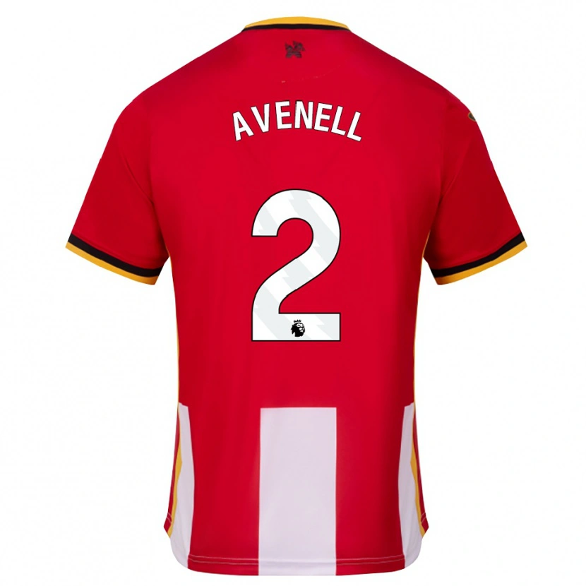 Danxen Niño Camiseta Caelan Avenell #2 Amarillo Negro Rojo 1ª Equipación 2026/27 La Camisa