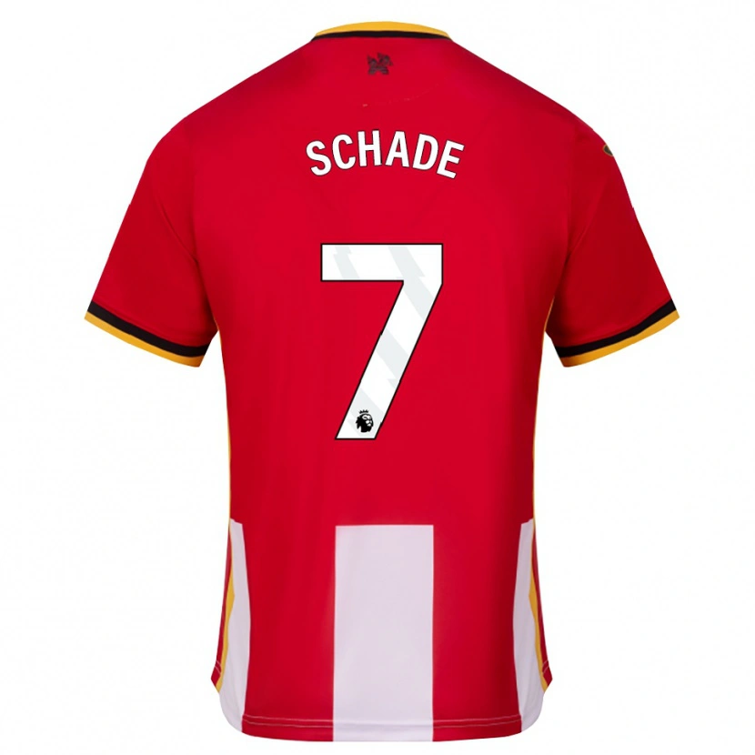 Danxen Niño Camiseta Kevin Schade #7 Amarillo Negro Rojo 1ª Equipación 2026/27 La Camisa