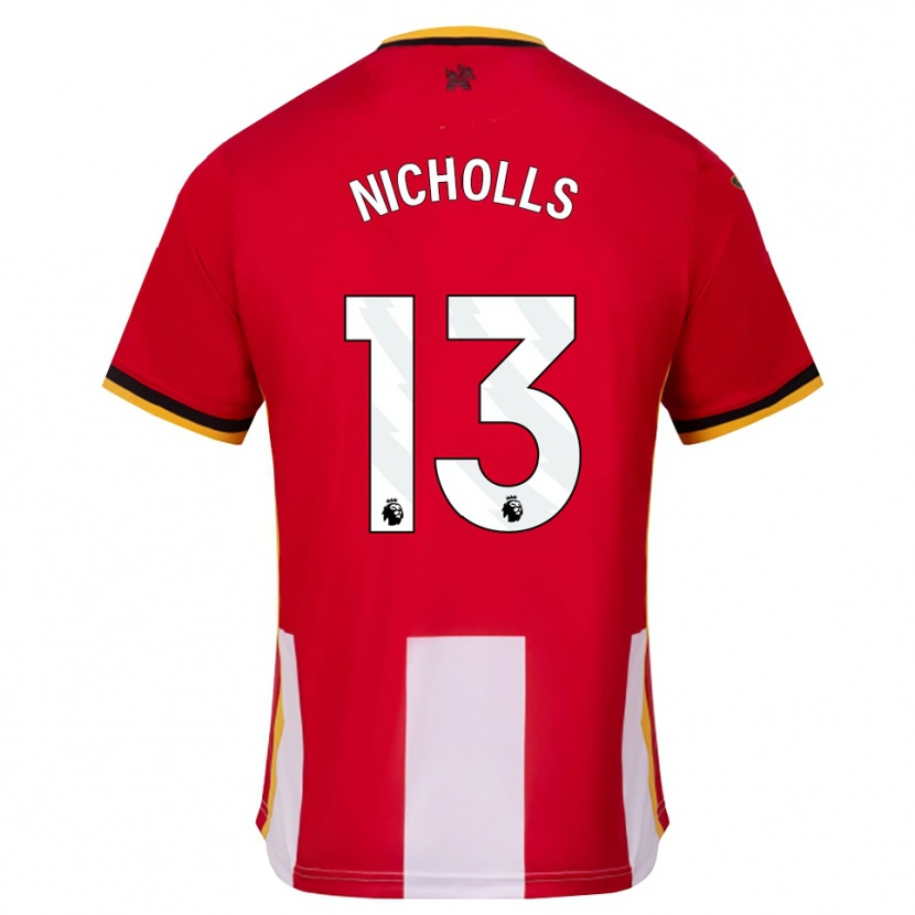 Danxen Niño Camiseta Layton Nicholls #13 Amarillo Negro Rojo 1ª Equipación 2026/27 La Camisa