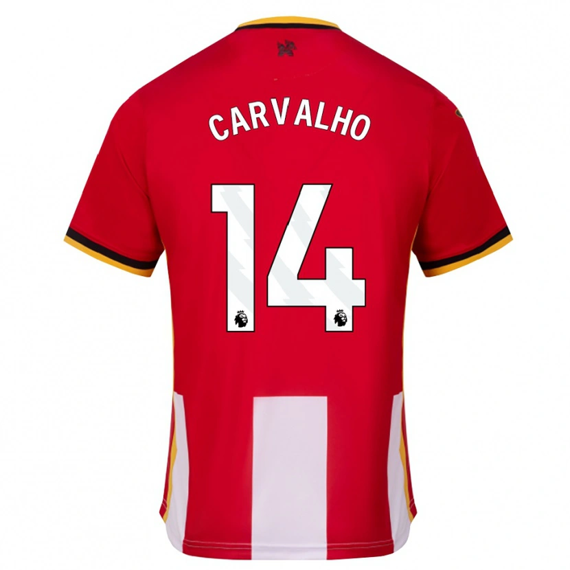 Danxen Niño Camiseta Fábio Carvalho #14 Amarillo Negro Rojo 1ª Equipación 2026/27 La Camisa