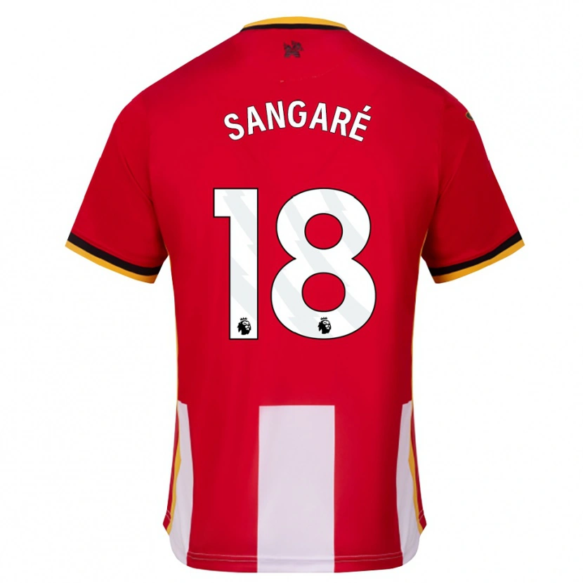 Danxen Niño Camiseta Mamadou Sangaré #18 Amarillo Negro Rojo 1ª Equipación 2026/27 La Camisa
