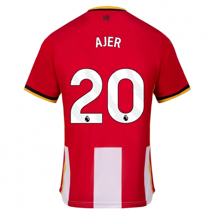 Danxen Niño Camiseta Kristoffer Ajer #20 Amarillo Negro Rojo 1ª Equipación 2026/27 La Camisa