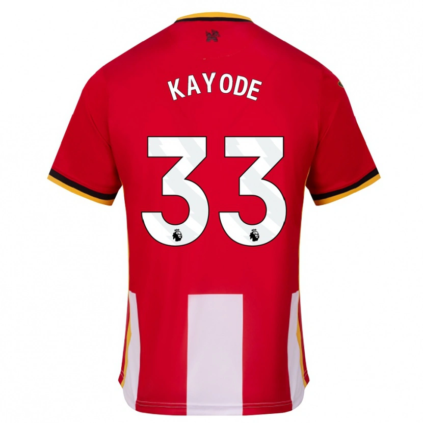 Danxen Niño Camiseta Michael Kayode #33 Amarillo Negro Rojo 1ª Equipación 2026/27 La Camisa