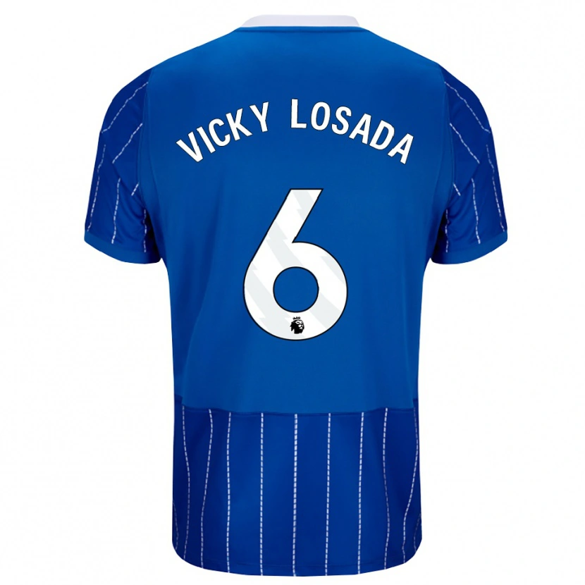 Danxen Niño Camiseta María Victoria Losada Gómez #6 Azulmedio Blanco 1ª Equipación 2026/27 La Camisa