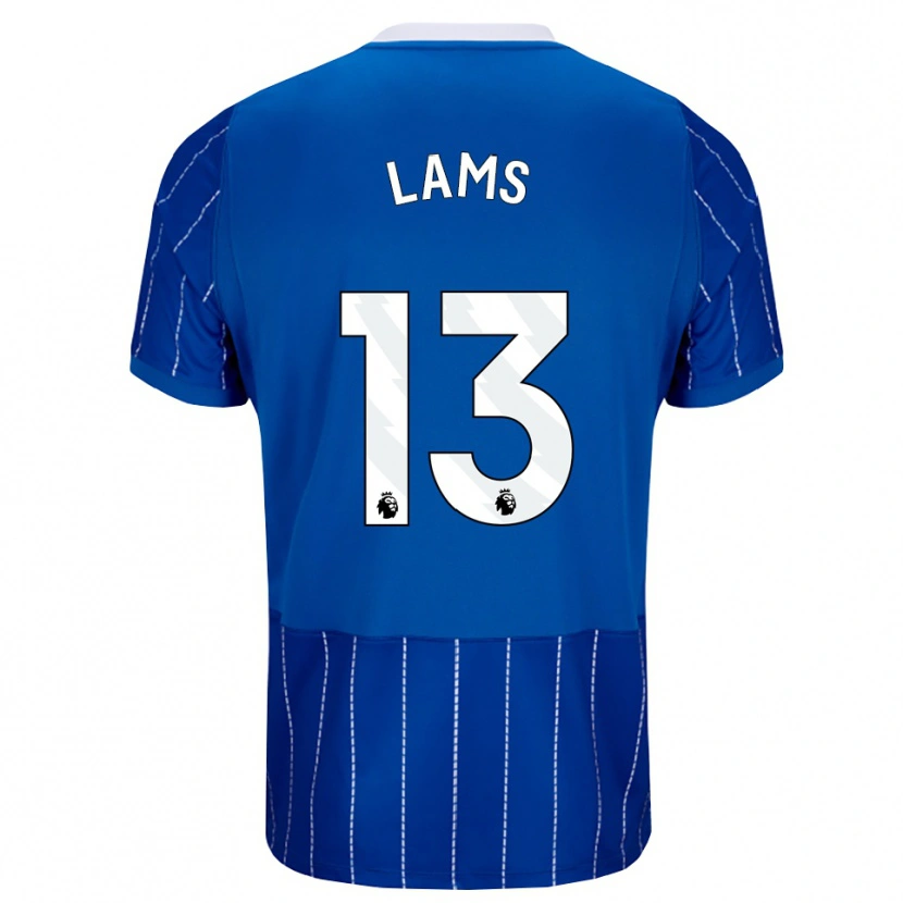 Danxen Niño Camiseta George Lams #13 Azulmedio Blanco 1ª Equipación 2026/27 La Camisa