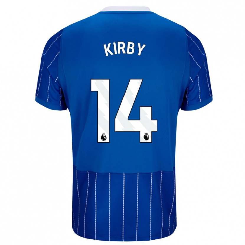 Danxen Niño Camiseta Fran Kirby #14 Azulmedio Blanco 1ª Equipación 2026/27 La Camisa