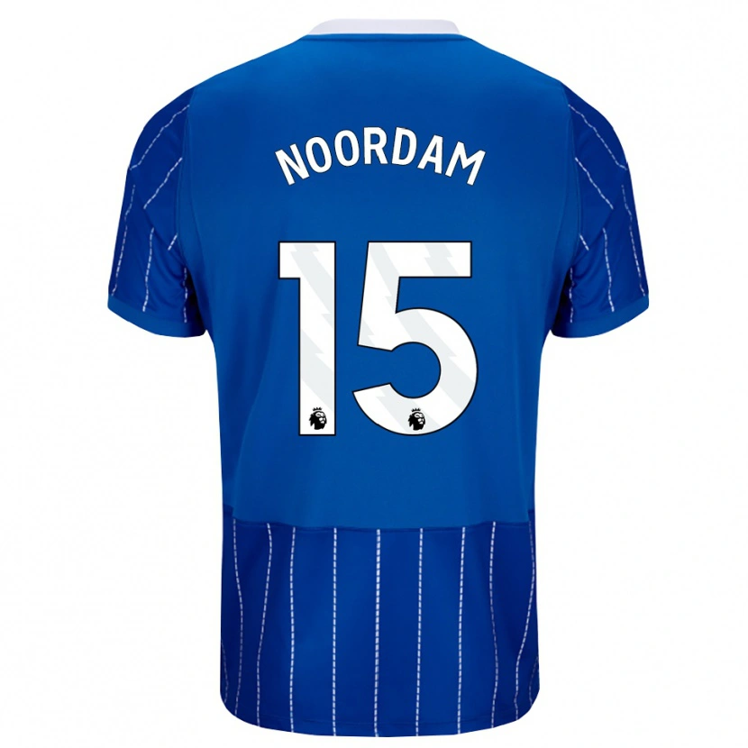 Danxen Niño Camiseta Nadine Noordam #15 Azulmedio Blanco 1ª Equipación 2026/27 La Camisa