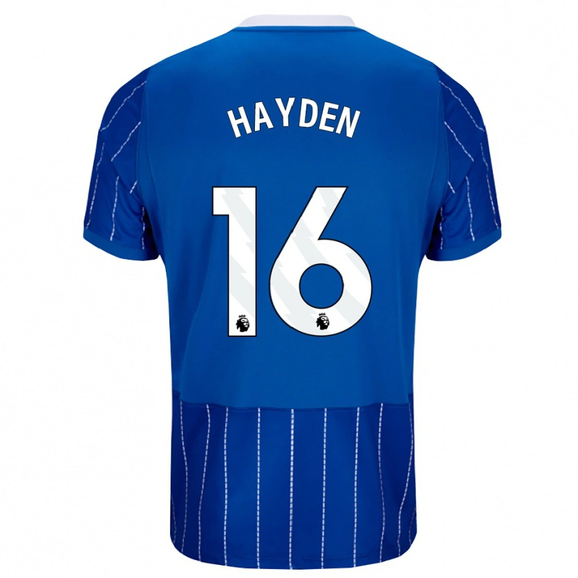 Danxen Niño Camiseta Matthew Hayden #16 Azulmedio Blanco 1ª Equipación 2026/27 La Camisa