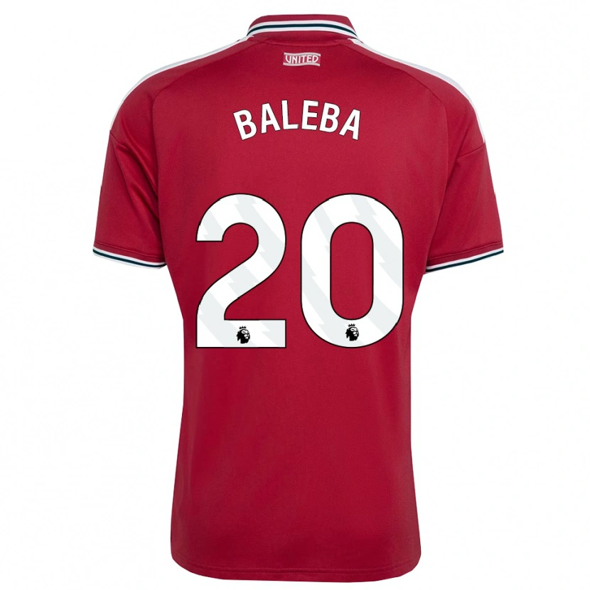 Danxen Niño Camiseta Carlos Baleba #20 Rojo Amarillo Blanco 1ª Equipación 2026/27 La Camisa