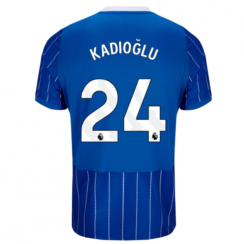 Danxen Niño Camiseta Ferdi Kadıoğlu #24 Azulmedio Blanco 1ª Equipación 2026/27 La Camisa