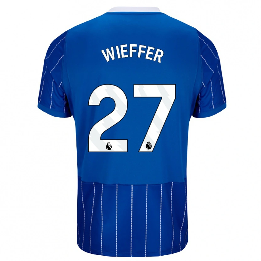 Danxen Niño Camiseta Mats Wieffer #27 Azulmedio Blanco 1ª Equipación 2026/27 La Camisa