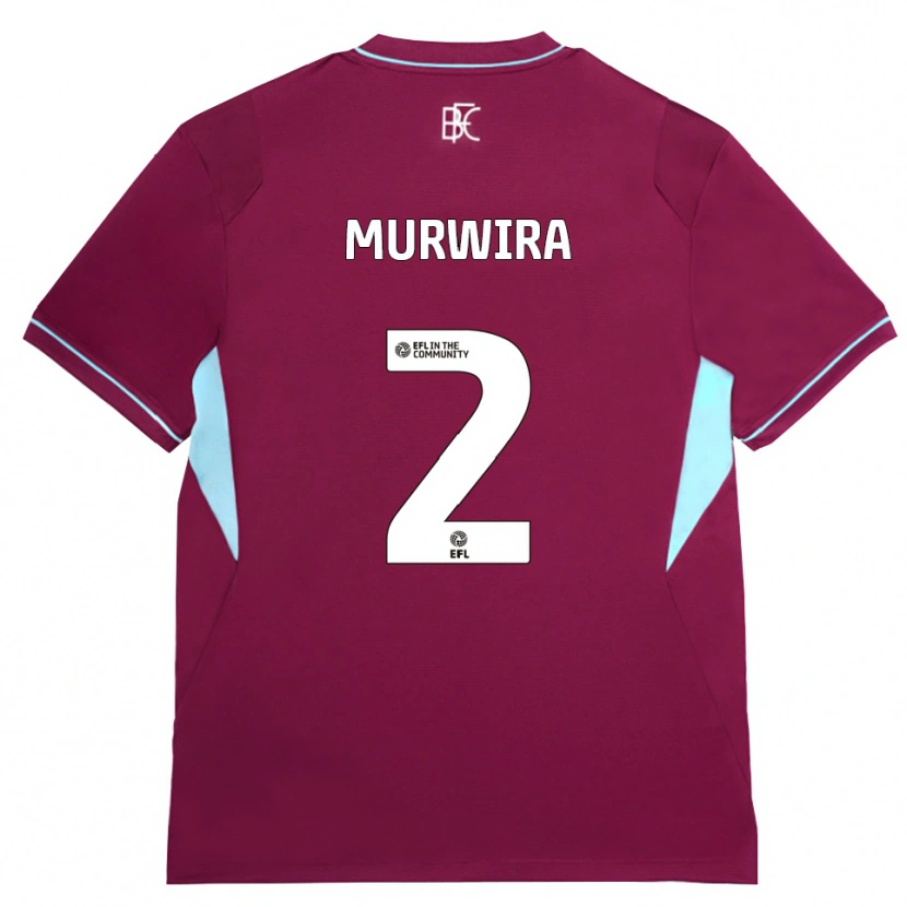 Danxen Niño Camiseta Tadi Murwira #2 Borgoña Verde 1ª Equipación 2026/27 La Camisa