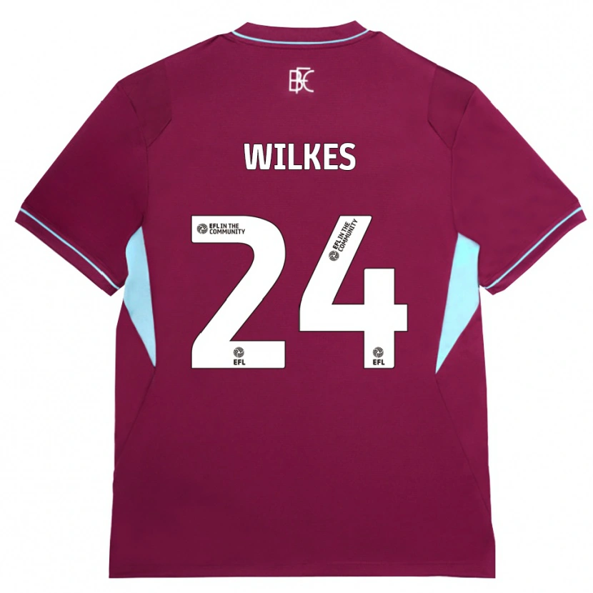 Danxen Niño Camiseta Tilly Wilkes #24 Borgoña Verde 1ª Equipación 2026/27 La Camisa