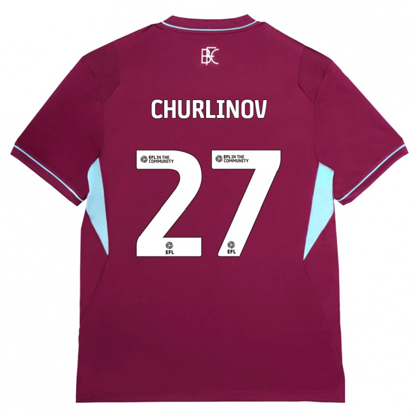Danxen Niño Camiseta Darko Churlinov #27 Borgoña Verde 1ª Equipación 2026/27 La Camisa