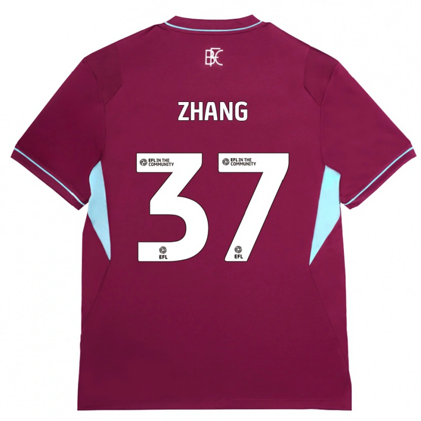 Danxen Niño Camiseta Jiaming Zhang #37 Borgoña Verde 1ª Equipación 2026/27 La Camisa