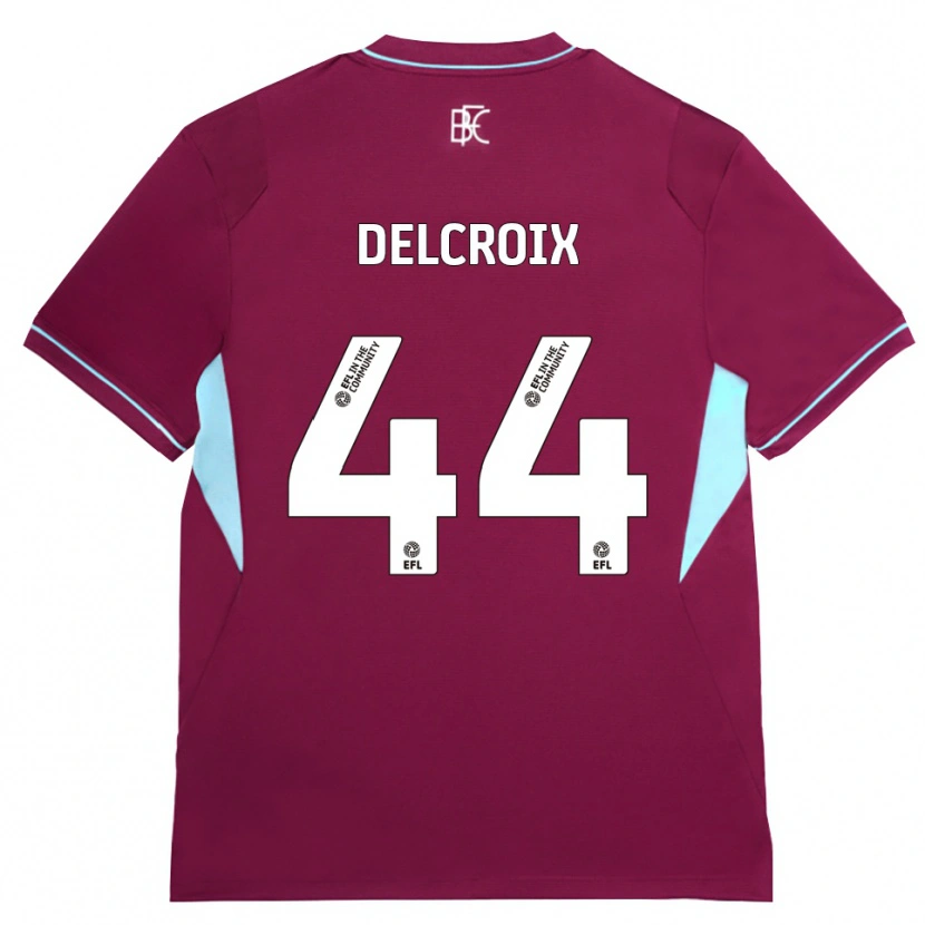 Danxen Niño Camiseta Hannes Delcroix #44 Borgoña Verde 1ª Equipación 2026/27 La Camisa