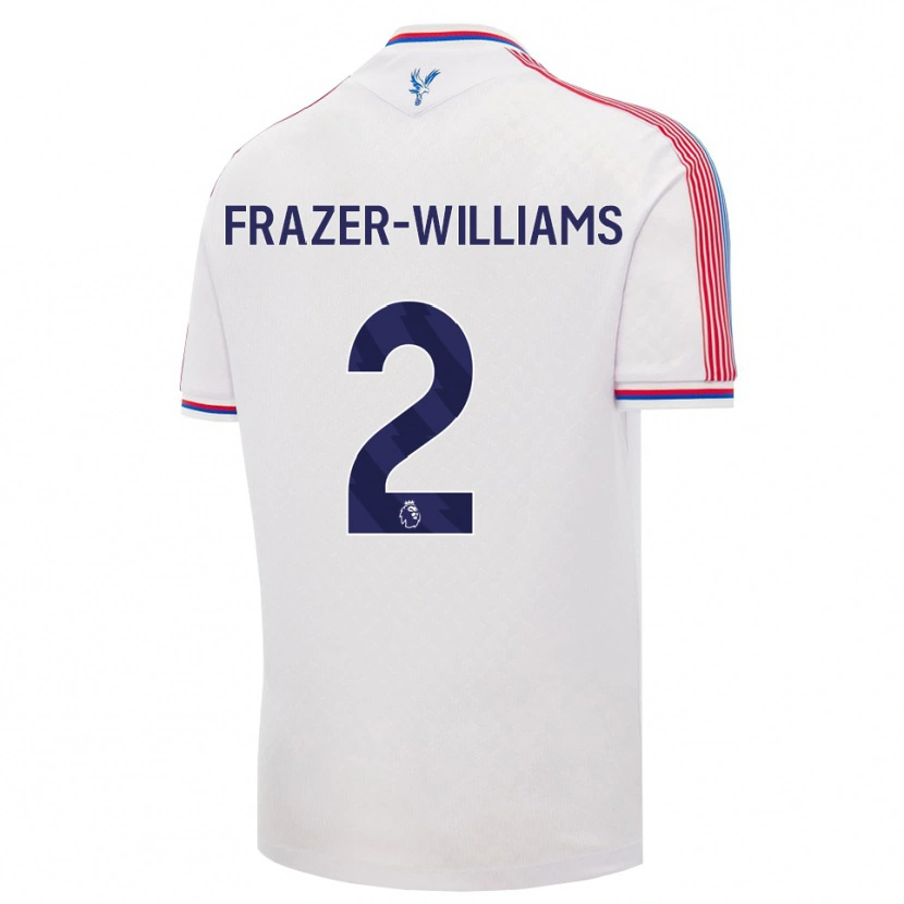 Danxen Niño Camiseta Khyan Frazer-Williams #2 Blanco Rojo Azul 1ª Equipación 2026/27 La Camisa