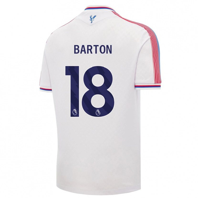 Danxen Niño Camiseta Kirsty Barton #18 Blanco Rojo Azul 1ª Equipación 2026/27 La Camisa