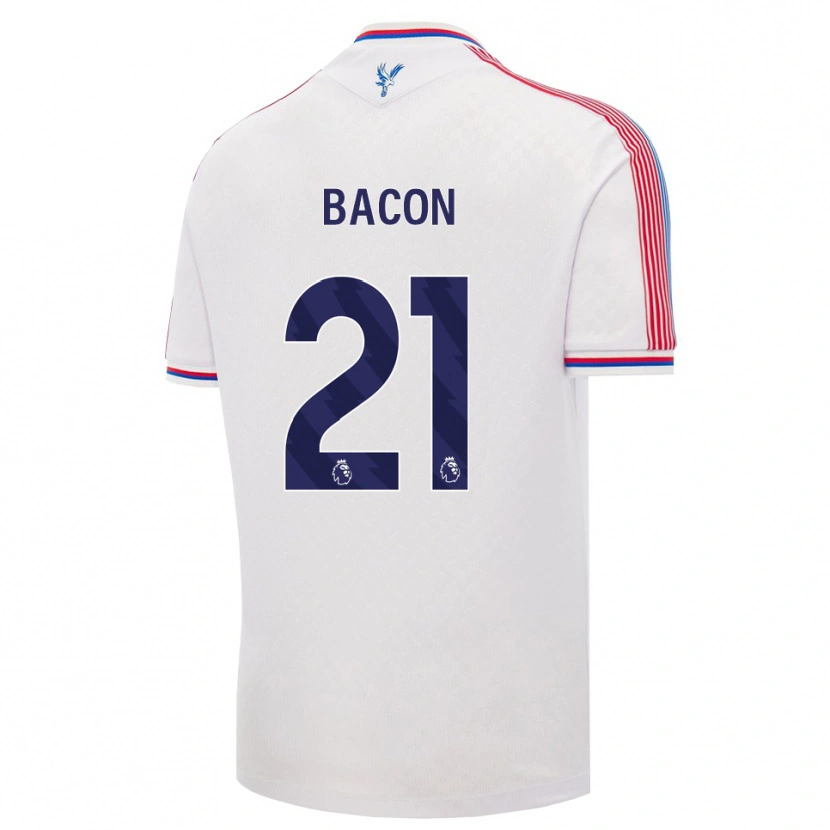 Danxen Niño Camiseta Skye Bacon #21 Blanco Rojo Azul 1ª Equipación 2026/27 La Camisa