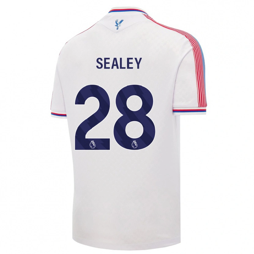 Danxen Niño Camiseta Amaari Sealey #28 Blanco Rojo Azul 1ª Equipación 2026/27 La Camisa