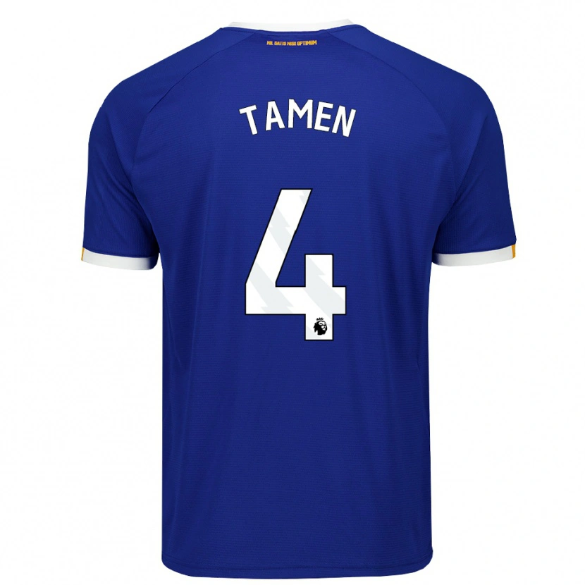 Danxen Niño Camiseta William Tamen #4 Azul Blanco Amarillo 1ª Equipación 2026/27 La Camisa