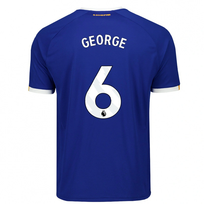 Danxen Niño Camiseta Gabrielle George #6 Azul Blanco Amarillo 1ª Equipación 2026/27 La Camisa