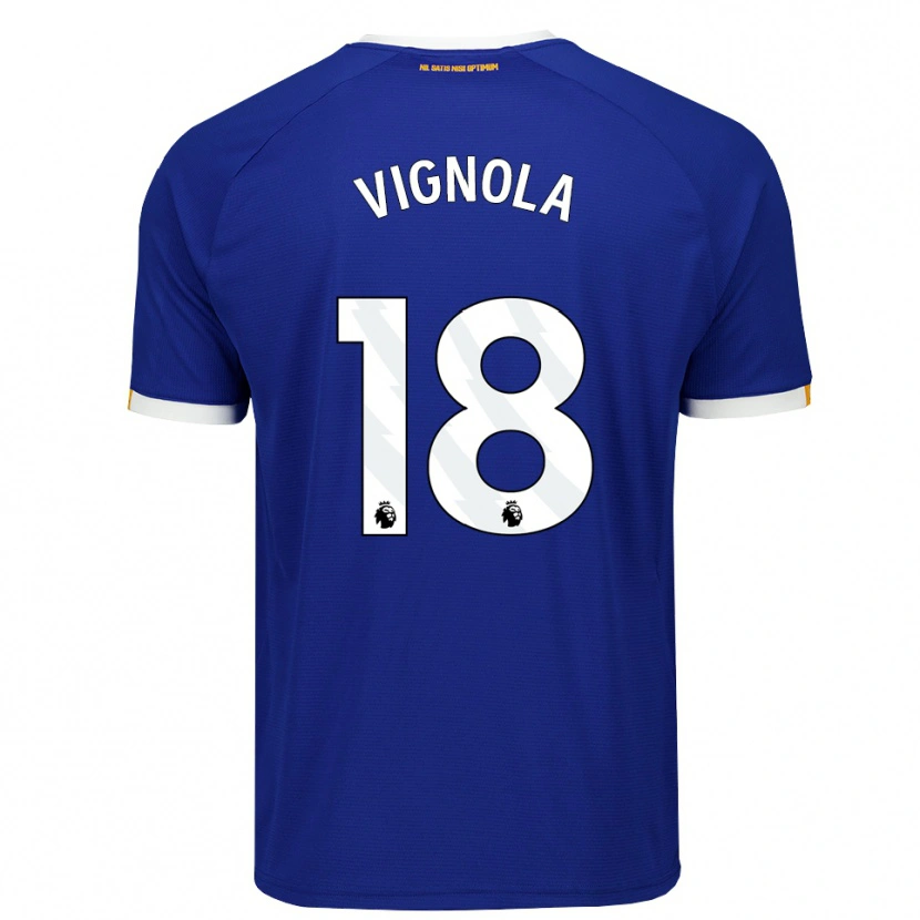 Danxen Niño Camiseta Ornella Vignola #18 Azul Blanco Amarillo 1ª Equipación 2026/27 La Camisa