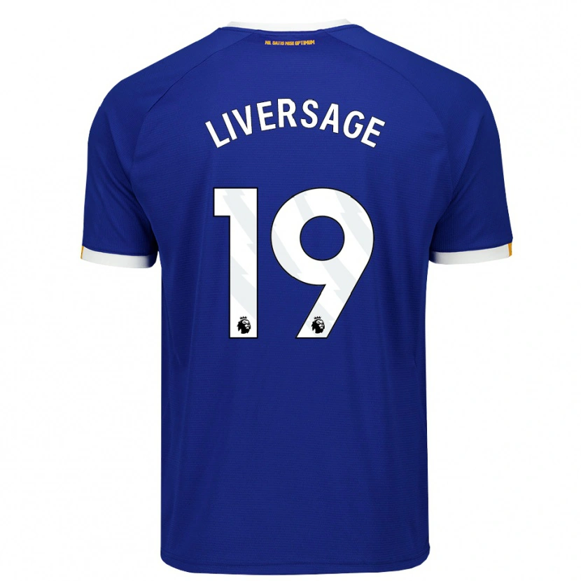 Danxen Niño Camiseta Leon Liversage #19 Azul Blanco Amarillo 1ª Equipación 2026/27 La Camisa