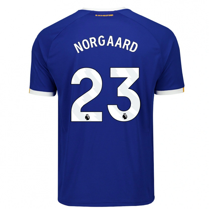 Danxen Niño Camiseta Christian Nørgaard #23 Azul Blanco Amarillo 1ª Equipación 2026/27 La Camisa