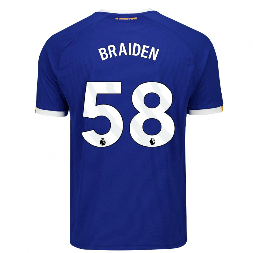Danxen Niño Camiseta Braiden Graham #58 Azul Blanco Amarillo 1ª Equipación 2026/27 La Camisa